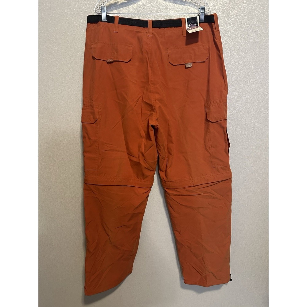 VIBES MEN XL Cargo Pants Convertible Baggy Orange Skater Paratrooper VTG Y2K NWT - Picture 7 of 13